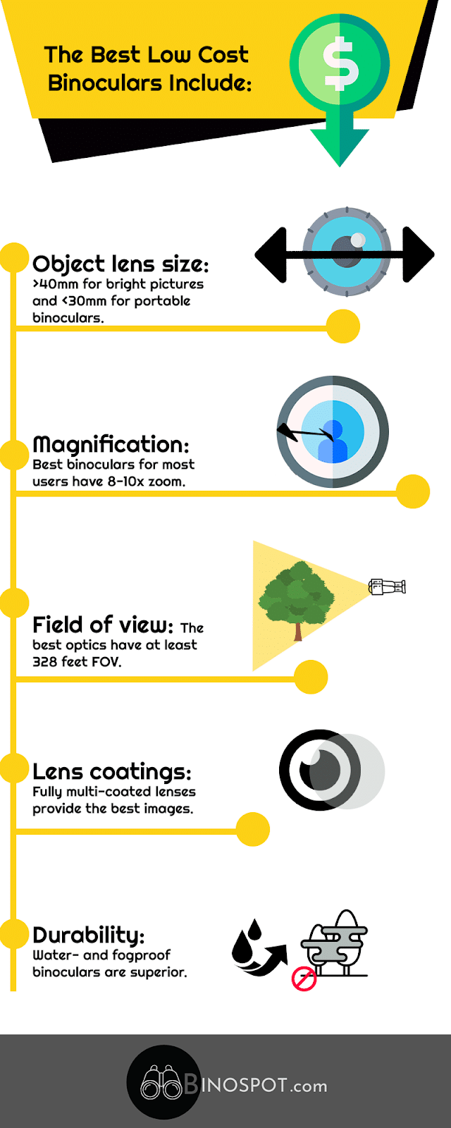 Best Low-Cost Binoculars infographic